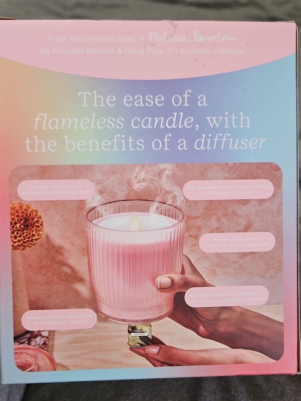 Melissa & Doug Pink Flameless Candle Diffuser Jar